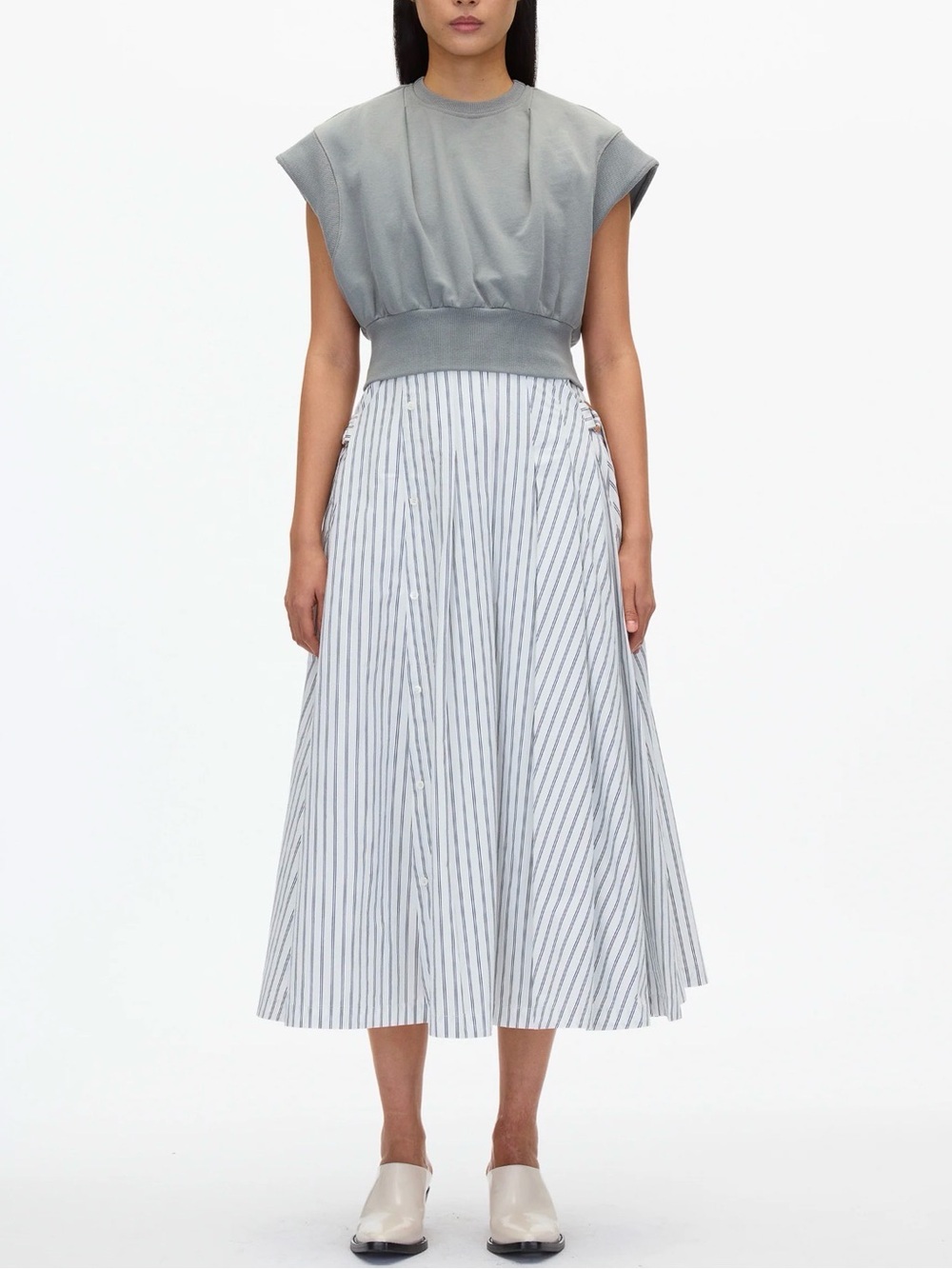 NWT 3.1 Phillip Lim Sweatshirt and Cotton Skirt Combo Dress in Sage Sz XS